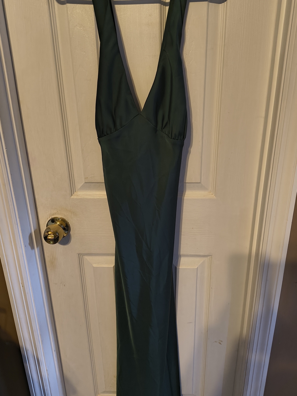 Deep Green Plunge Maxi Dress